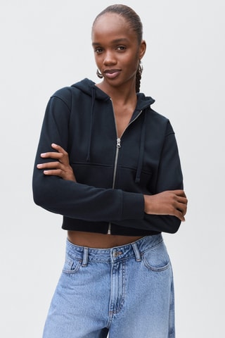 Sweat-shirt zippé à capuche - Bleu marine