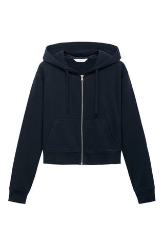 Sweat-shirt zippé à capuche - Bleu marine