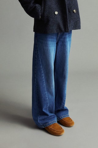 Jean style jupe-culotte couture - Bleu marine