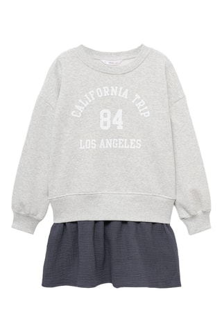 Robe Sweat-shirt combinée - Gris clair