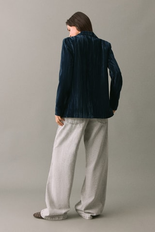 Blazer en velours - Bleu marine