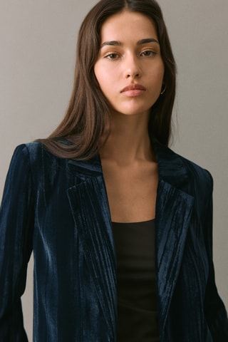 Blazer en velours - Bleu marine