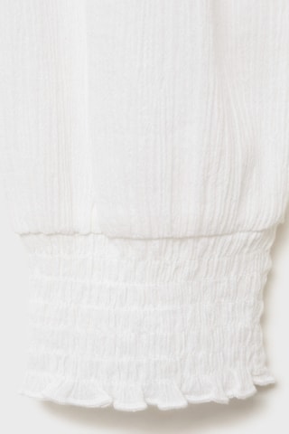 Blouse bustier empiècement froncé - Blanc