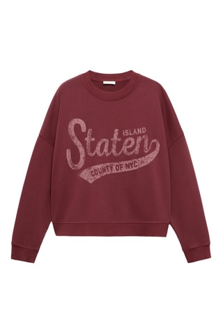 Sweat-shirt coton imprimé - Rouge