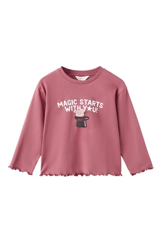T-shirt texturé brodé - Rouge