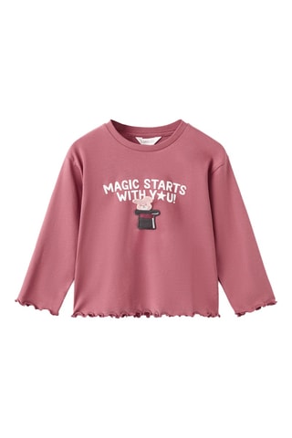T-shirt texturé brodé - Rouge