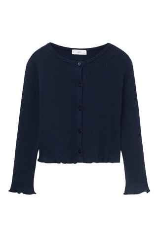 Cardigan maille côtelée - Bleu marine