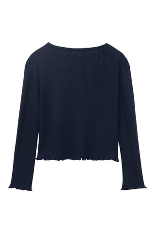 Cardigan maille côtelée - Bleu marine