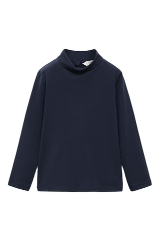 T-shirt à col montant - Bleu marine