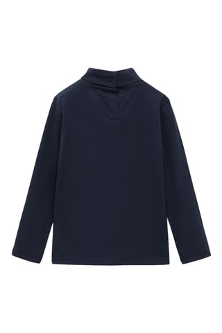 T-shirt à col montant - Bleu marine