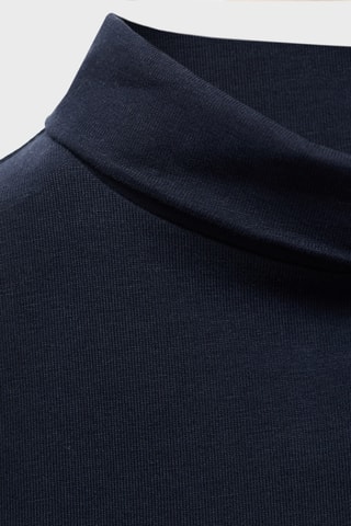T-shirt à col montant - Bleu marine