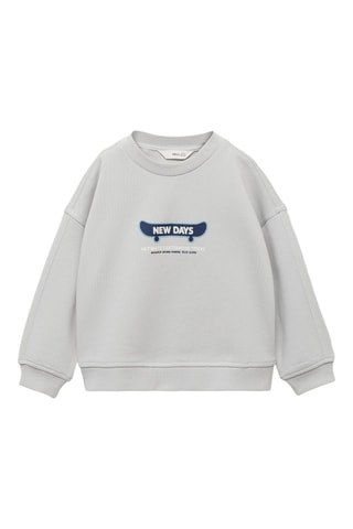 Sweat-shirt imprimé écusson - Gris