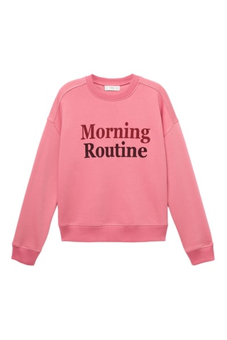 Sweat-shirt coton imprimé - Rose