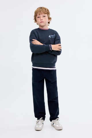 Sweat-shirt coton imprimé - Bleu marine