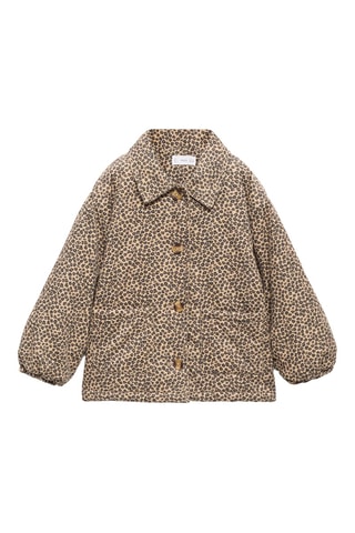 Manteau velours côtelé léopard - Marron