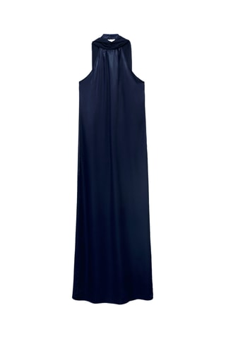 Robe satinée emmanchures américaines - Bleu marine