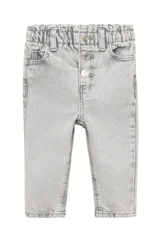 Jean paperbag boutons - Gris