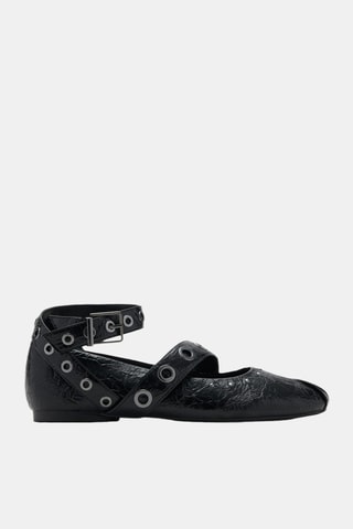 Ballerines à brides cloutées - Noir