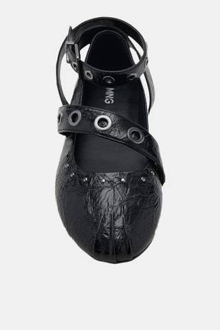 Ballerines à brides cloutées - Noir