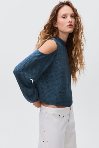 Robe imprimée cut-out - Bleu marine