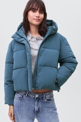 Anorak matelassé effet ciré - Bleu