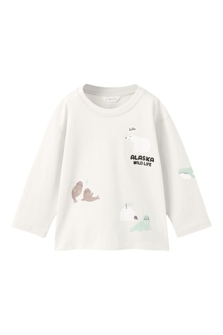 T-shirt brodé imprimé - Gris