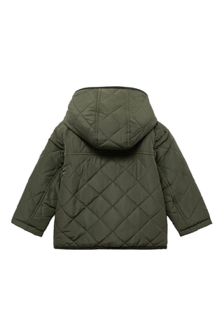 Anorak matelassé imitation fourrure - Kaki