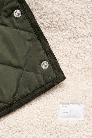 Anorak matelassé imitation fourrure - Kaki