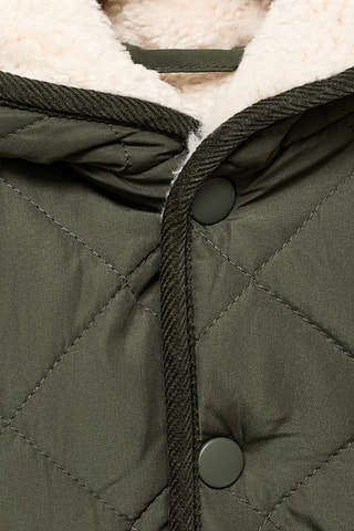 Anorak matelassé imitation fourrure - Kaki