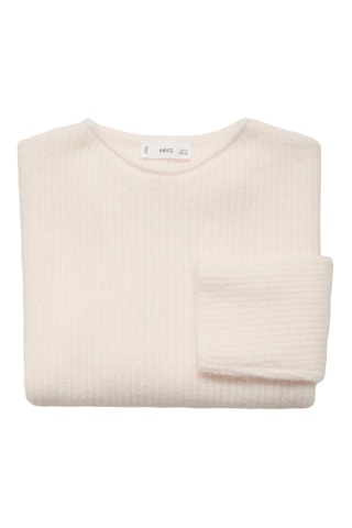 Pull-over maille côtelée - Beige