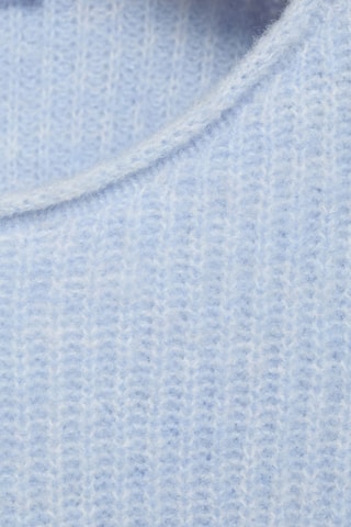 Pull-over maille côtelée - Bleu