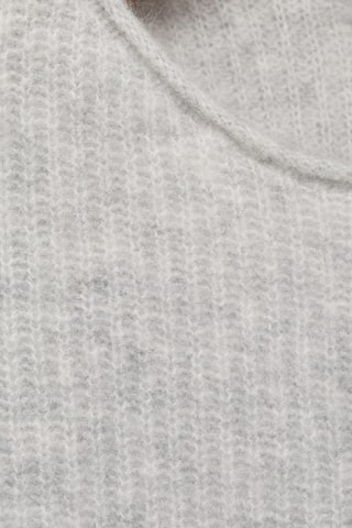 Pull-over maille côtelée - Gris clair