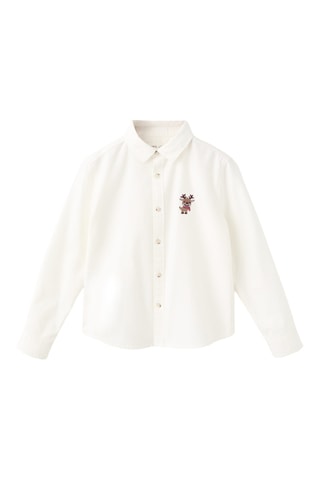 Chemise brodée rennes - Blanc