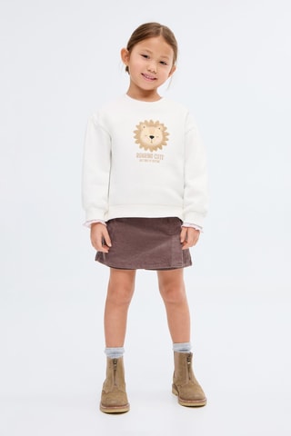 Sweat brodé lion - Blanc