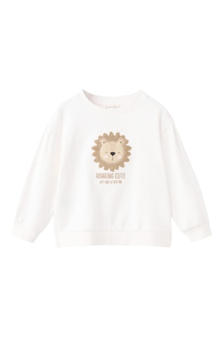 Sweat brodé lion - Blanc