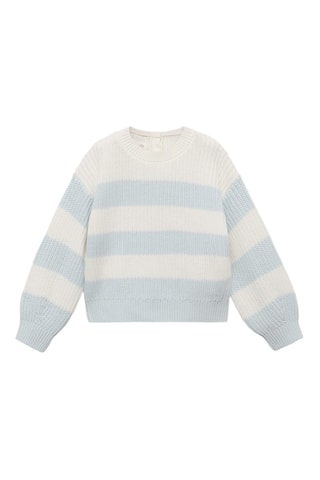 Pull-over en maille à rayures - Blanc