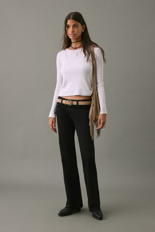 Jean flare taille basse - Noir