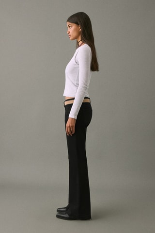 Jean flare taille basse - Noir