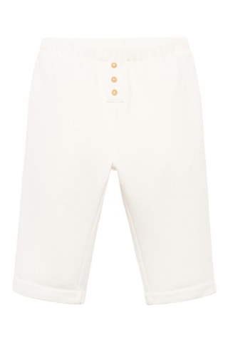 Pantalon coton boutonné - Blanc