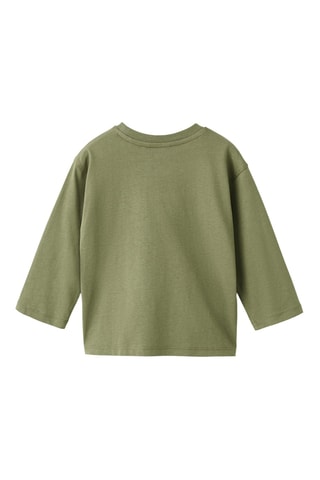 T-shirt brodé imprimé - Kaki