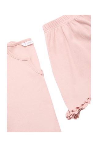 Pyjama court maille côtelée - Rose
