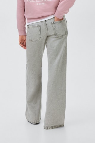 Jean taille basse large - Gris