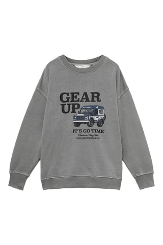 Sweat-shirt coton imprimé - Gris