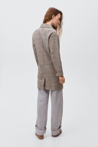 Manteau carreaux laine - Beige