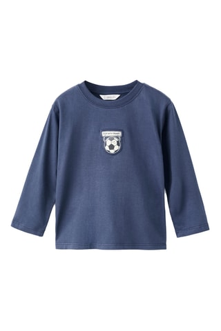 T-shirt brodé imprimé - Bleu foncé