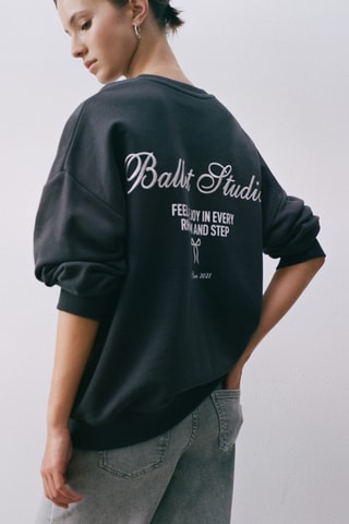 Sweat-shirt message brodé - Anthracite