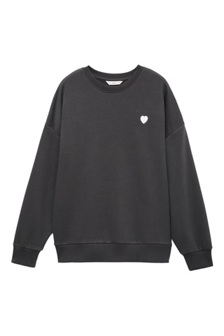Sweat-shirt message brodé - Anthracite