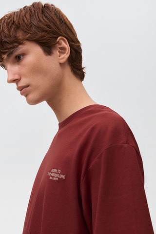 T-shirt en coton imprimé - Rouge