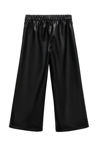Pantalon droit en similicuir - Noir