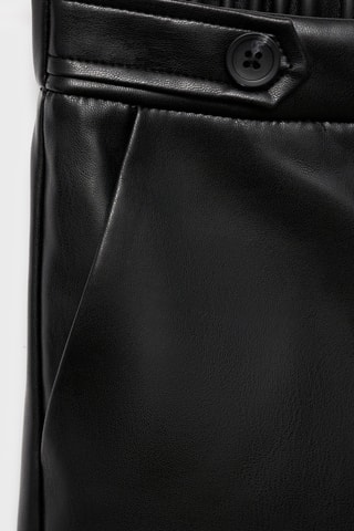 Pantalon droit en similicuir - Noir